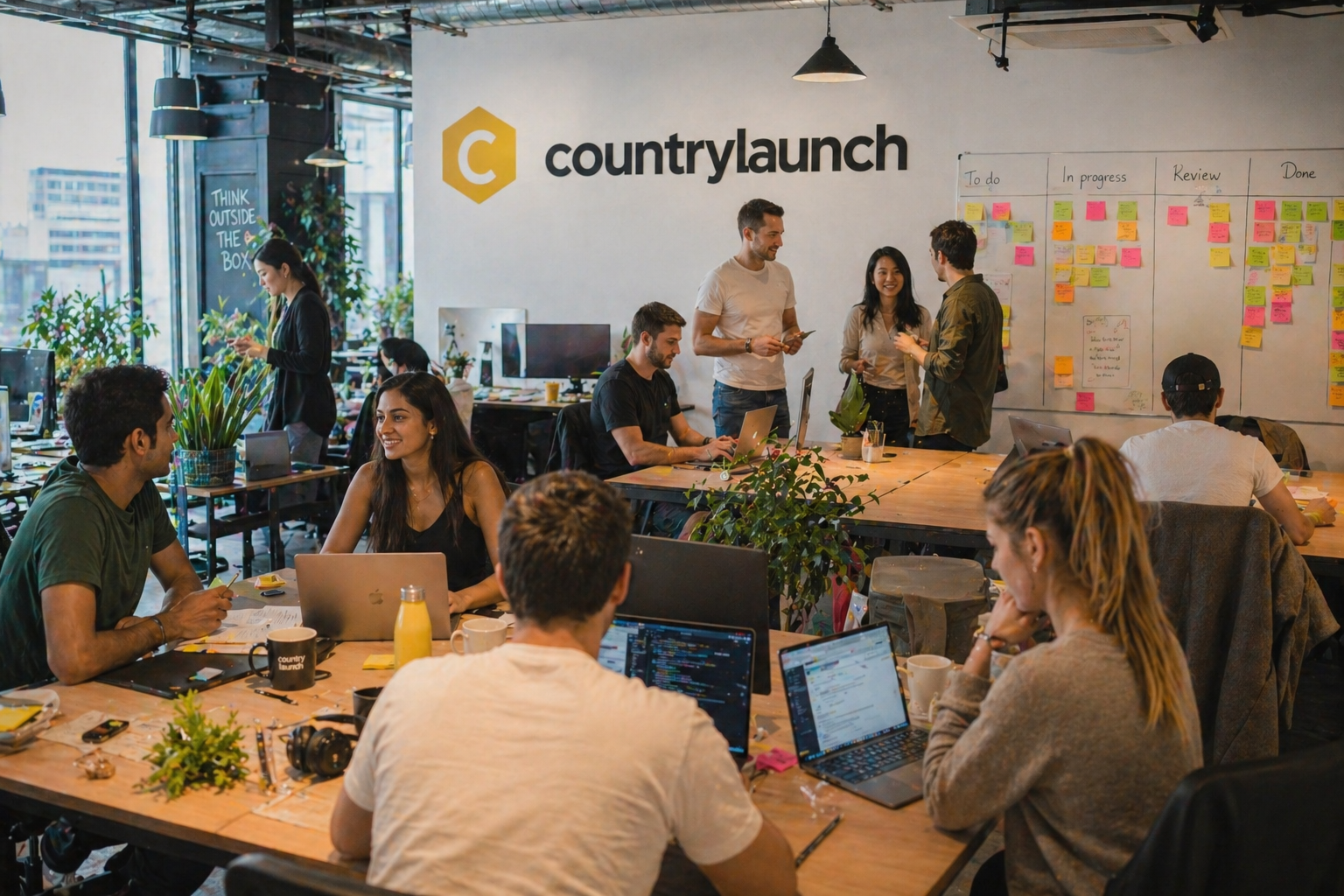 L'équipe CountryLaunch au travail dans ses bureaux